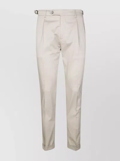 Berwich Tailored Pleated Cuffed Trousers In White
