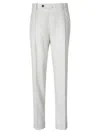Berwich Tailored Wool Pants With Textured Finish In White