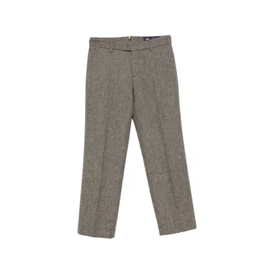 Berwich Alice Herringbone-pattern Trousers In Gray