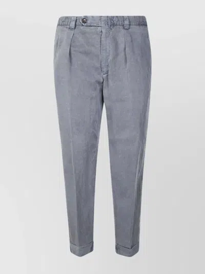 Berwich Trousers With Back Pockets And Cuffed Hem In Gray