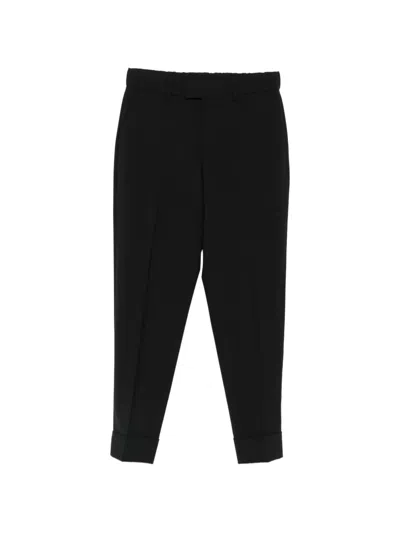 Berwich Cropped Turn-up Trousers In Black