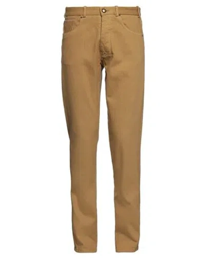 Berwich Vissuto Man Jeans Mustard Size 33 Cotton, Elastane In Yellow