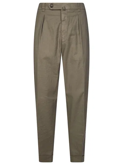 Berwich Washed Textured Tapered Leg Pants In Gray