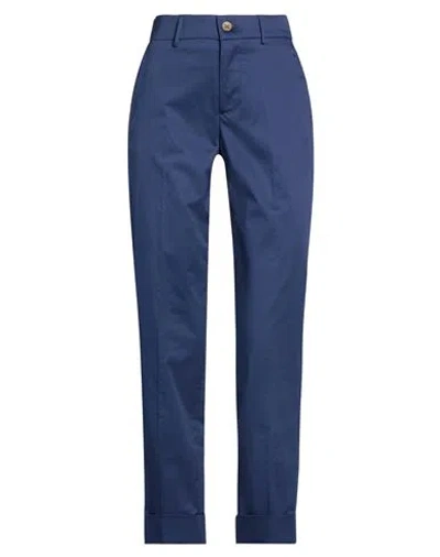 Berwich Woman In  Woman Pants Midnight Blue Size 0 Cotton, Elastane