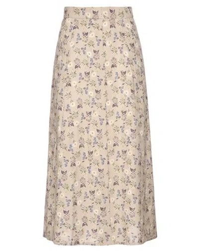 Berwich Woman Maxi Skirt Beige Size 2 Cotton, Elastane