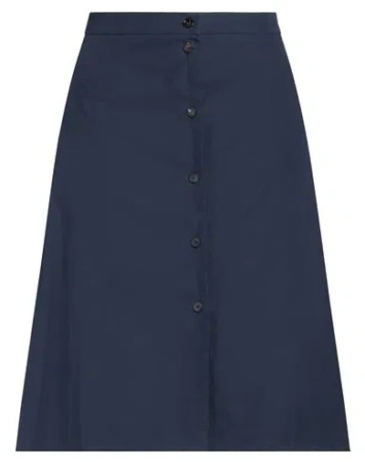 Berwich Woman Midi Skirt Blue Size 12 Polyester, Polyamide In Blue