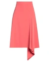 Berwich Woman Midi Skirt Coral Size Xs Polyester, Elastane In Red