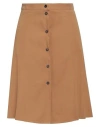 Berwich Woman Midi Skirt Khaki Size 10 Polyester, Polyamide In Beige