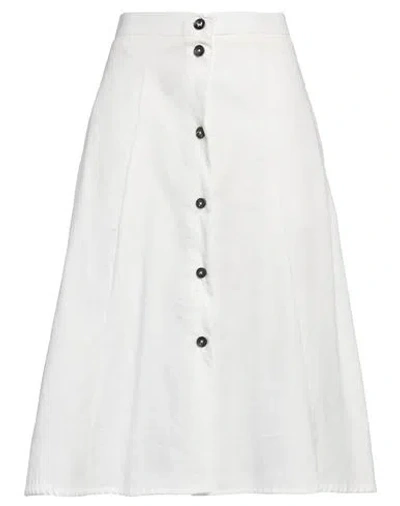 Berwich Woman Midi Skirt White Size 8 Polyester, Polyamide In White