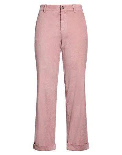 Berwich Woman Pants Antique Rose Size 0 Cotton, Viscose, Elastane In Pink