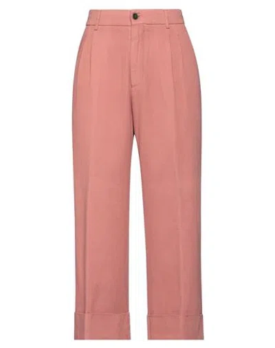 Berwich Woman Pants Pastel Pink Size 10 Cotton