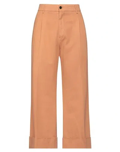 Berwich Woman Pants Apricot Size 8 Cotton In Orange