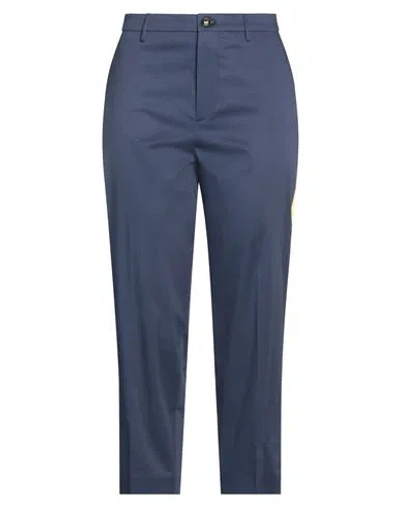 Berwich Woman Pants Blue Size 10 Cotton, Elastane