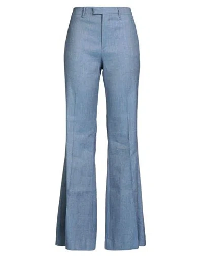 Berwich Woman Pants Blue Size 4 Linen, Cotton, Elastane