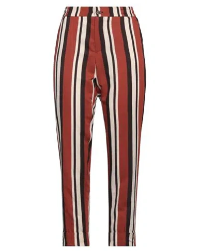 Berwich Woman Pants Brick Size 4 Viscose, Polyester In Red