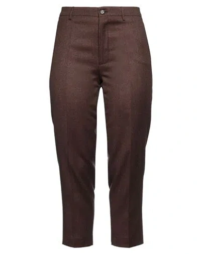 Berwich Woman Pants Brown Size 8 Virgin Wool