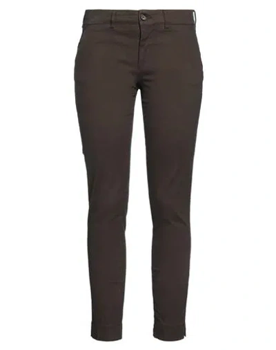 Berwich Woman Pants Brown Size 4 Cotton, Lyocell, Elastane