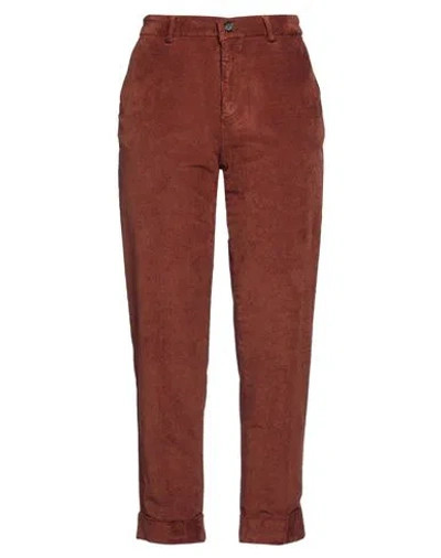 Berwich Woman Pants Brown Size 8 Viscose, Cotton, Elastane