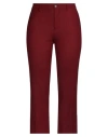 Berwich Woman Pants Burgundy Size 8 Polyester, Virgin Wool, Elastane In Red