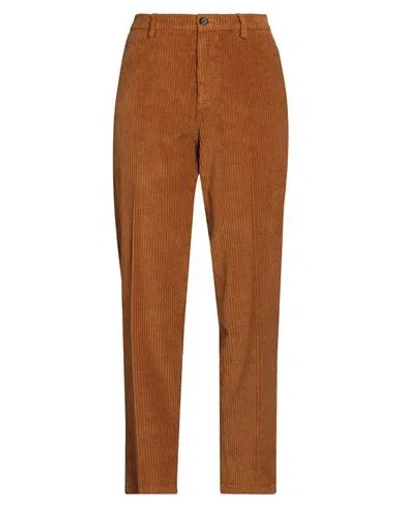 Berwich Woman Pants Camel Size 6 Cotton, Elastane In Brown