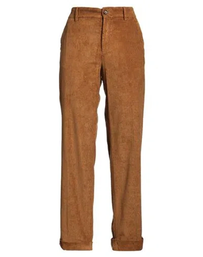 Berwich Woman Pants Camel Size 6 Cotton, Viscose, Elastane In Brown