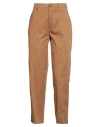 Berwich Woman Pants Camel Size 8 Cotton, Elastane In Brown