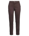 Berwich Woman Pants Chocolate Brown Size 8 Cotton, Elastane