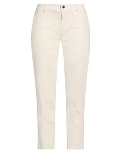 Berwich Woman Pants Cream Size 4 Cotton, Lyocell, Elastane In White