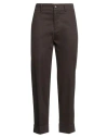 Berwich Woman Pants Dark Brown Size 8 Cotton, Elastane