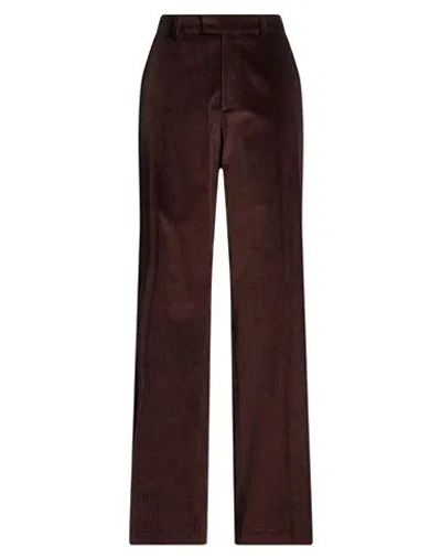 Berwich Woman Pants Dark Brown Size 8 Cotton, Elastane
