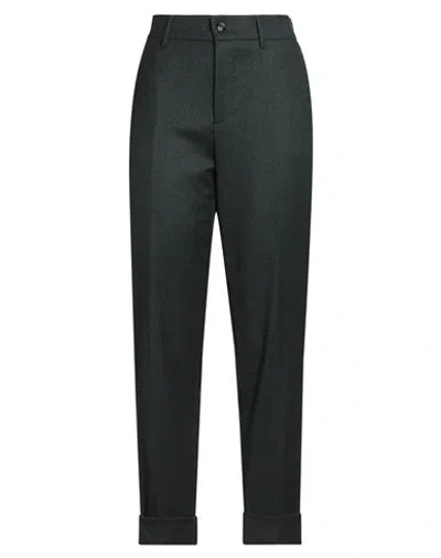 Berwich Woman Pants Dark Green Size 2 Virgin Wool In Black