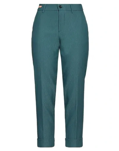 Berwich Woman Pants Deep Teal Size 8 Polyamide, Virgin Wool In Green