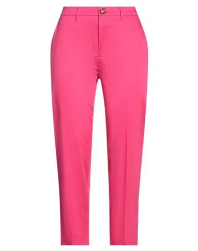 Berwich Woman Pants Fuchsia Size 6 Cotton, Elastane In Pink