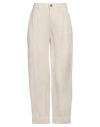 Berwich Woman Pants Ivory Size 2 Lyocell, Linen In White