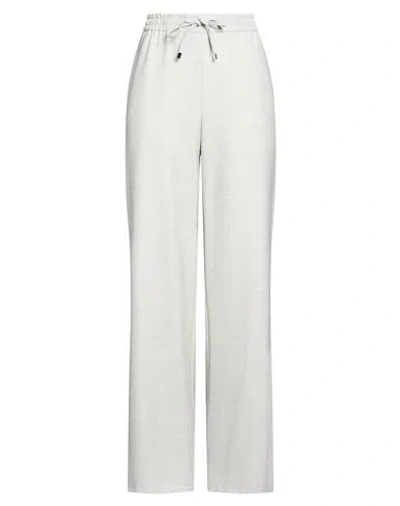 Berwich Woman Pants Light Grey Size 2 Polyester, Virgin Wool, Elastane