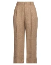 Berwich Woman Pants Acid Green Size 8 Linen In Green