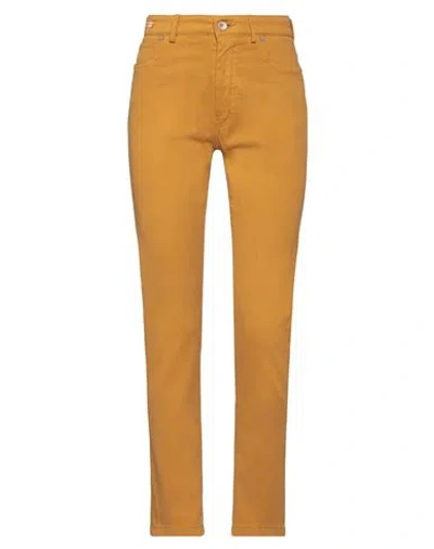 Berwich Woman Pants Marigold Size 30 Cotton, Elastane In Yellow