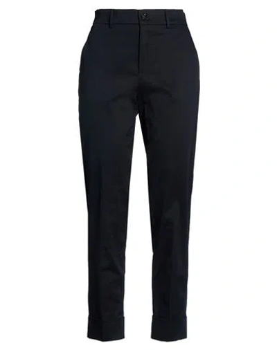 Berwich Woman Pants Midnight Blue Size 12 Cotton, Silk, Elastane In Black