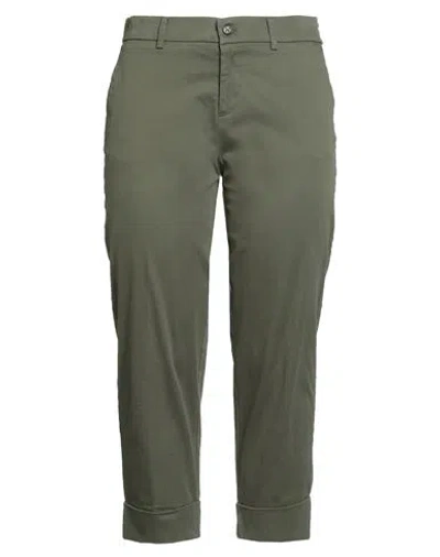Berwich Woman Pants Military Green Size 10 Cotton, Elastane