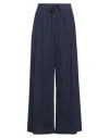 Berwich Woman Pants Navy Size 10 Polyester, Polyamide In Navy Blue