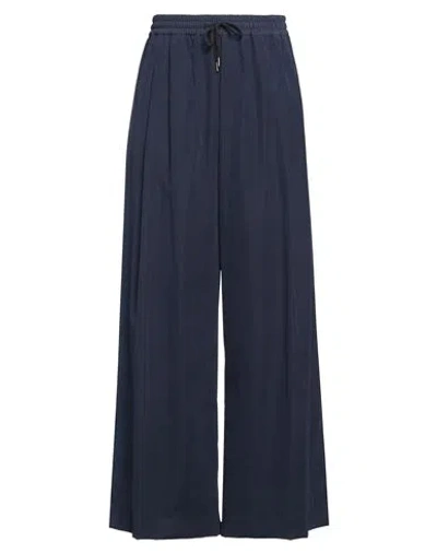 Berwich Woman Pants Navy Size 10 Polyester, Polyamide In Navy Blue