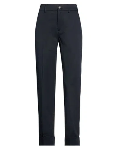 Berwich Woman Pants Navy Size 2 Cotton, Elastane In Blue