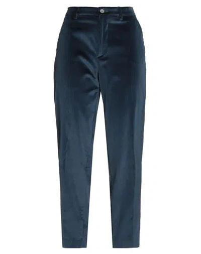 Berwich Woman Pants Navy Size 4 Cotton, Elastane In Blue