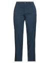 Berwich Woman Pants Navy Size 4 Cotton, Silk, Elastane In Navy Blue