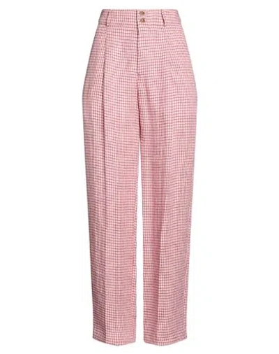 Berwich Woman Pants Pink Size 2 Linen