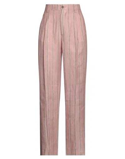 Berwich Woman Pants Pink Size 4 Linen