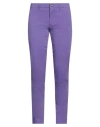 Berwich Woman Pants Purple Size 4 Cotton, Elastane In Purple