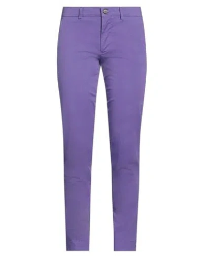 Berwich Woman Pants Purple Size 4 Cotton, Elastane