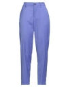 Berwich Woman Pants Purple Size 8 Polyester, Viscose, Elastane In Blue