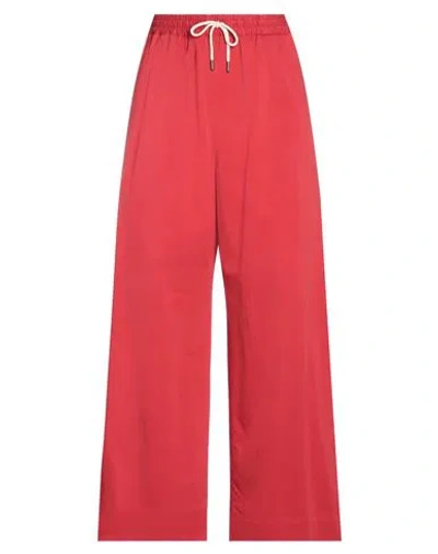 Berwich Woman Pants Red Size 6 Cotton, Silk, Elastane